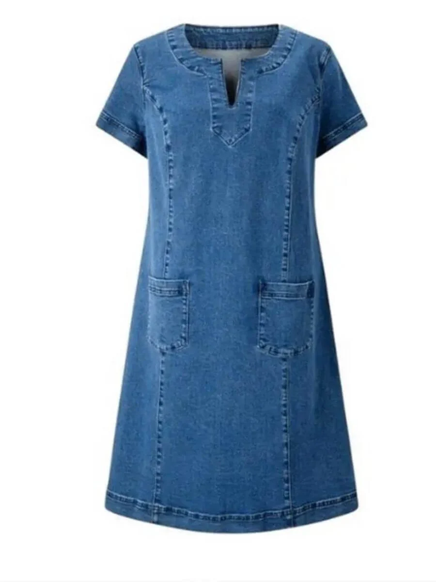 Viola – Sommerliches Jeanskleid mit V-Ausschnitt - Image 4