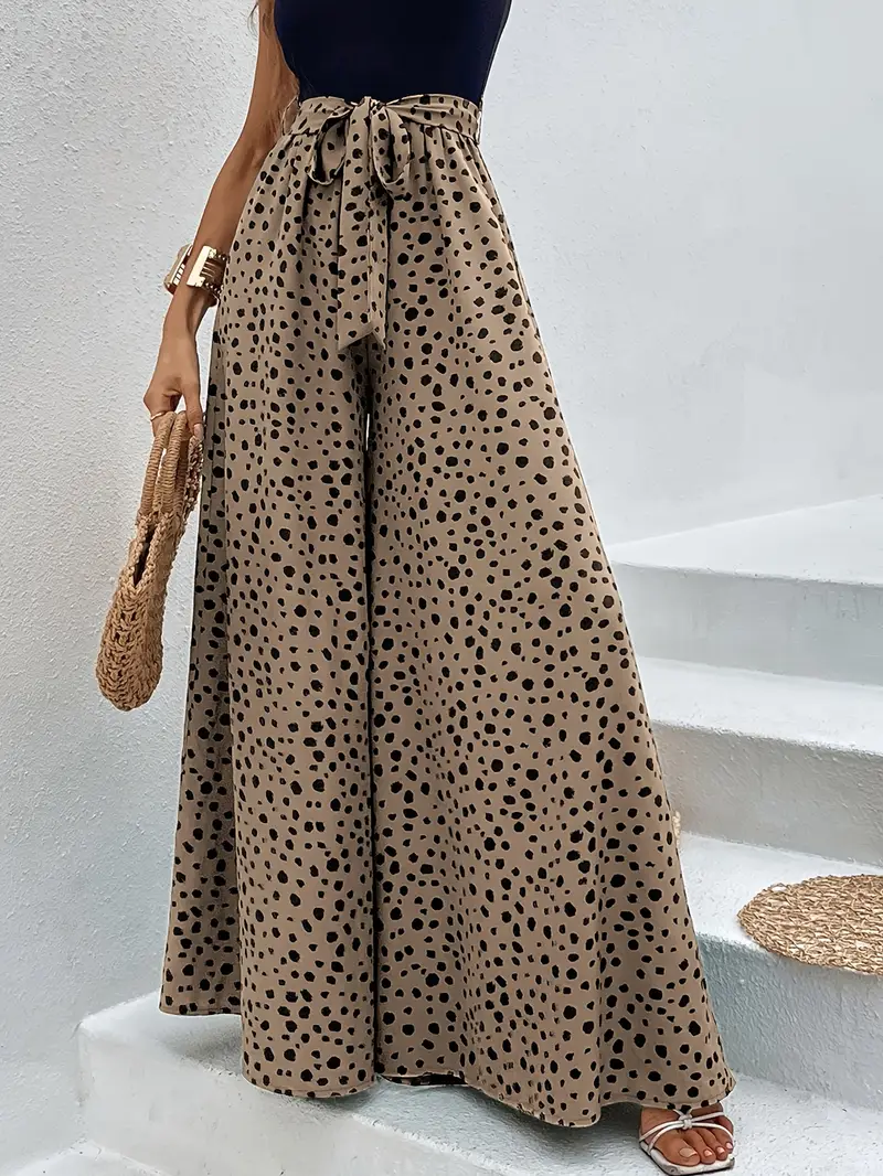 Viren – Hoch taillierte Hose mit weitem Bein und Punkten - Image 3