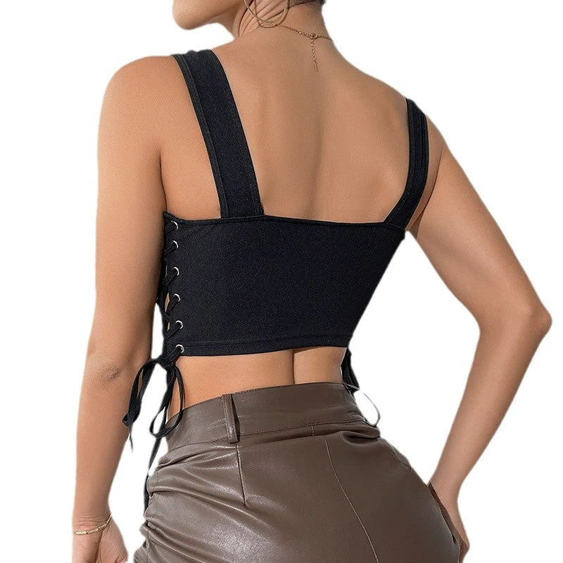 Virginia- Damen Korsett Crop Top mit seitlichem Schnürdetails - Image 3