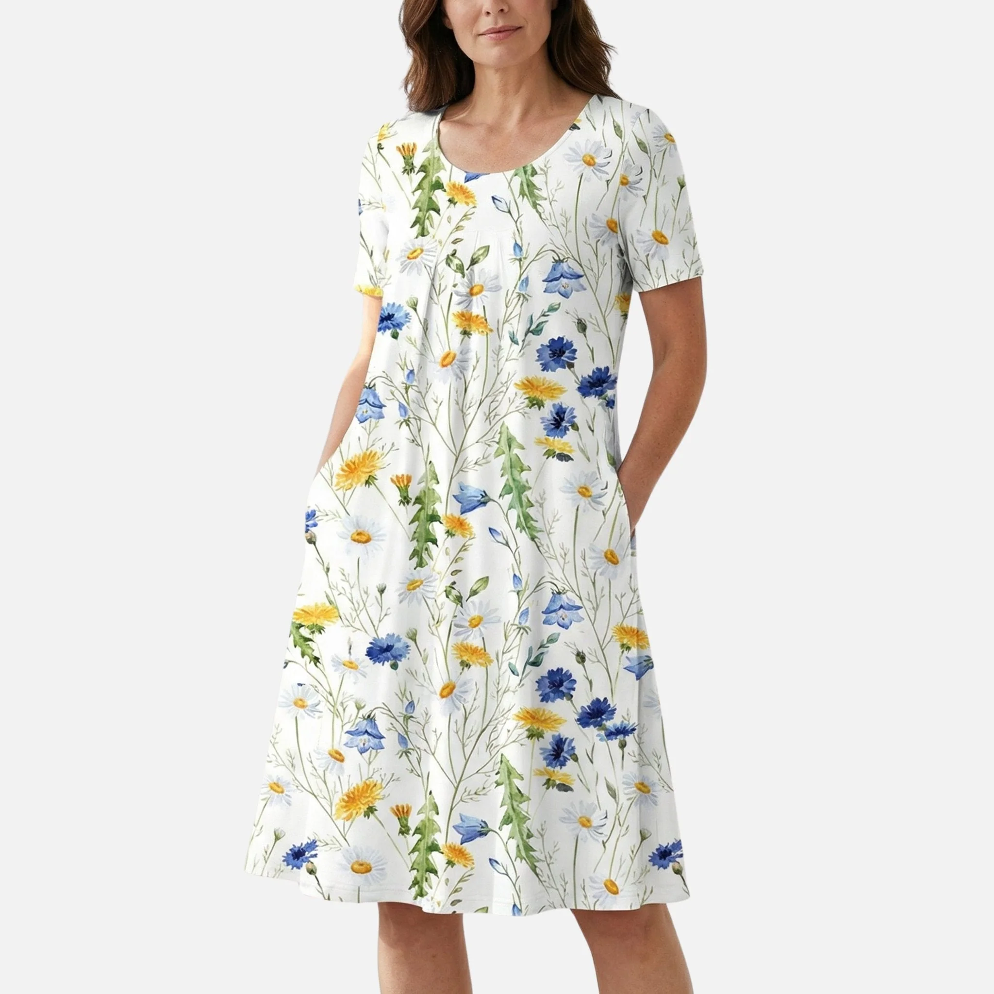 Käthe | Damen Viskose Midikleid Bindegürtel – Viskose Midi Tailliert Gürtel - Image 9