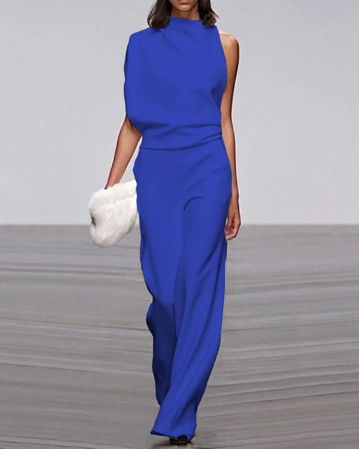 Viviane Damen Ein-Schulter Jumpsuit mit Weitem Bein - Image 4
