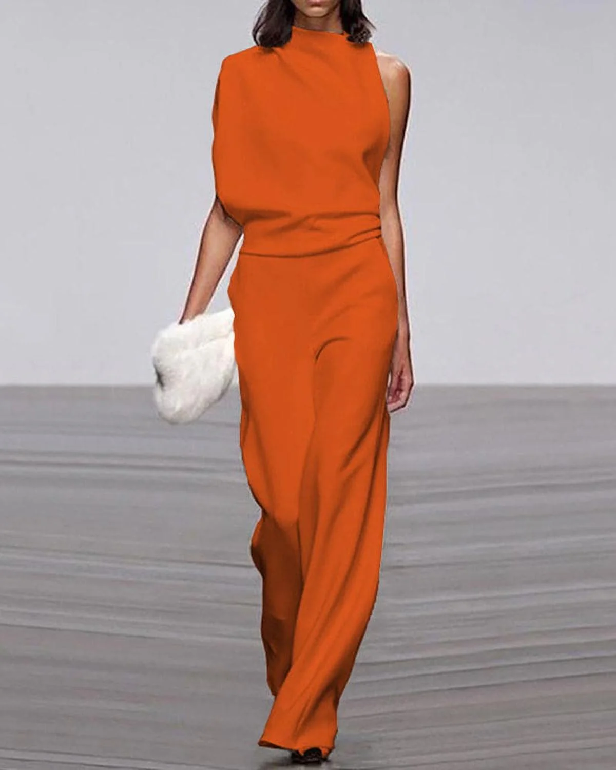 Viviane Damen Ein-Schulter Jumpsuit mit Weitem Bein - Image 7