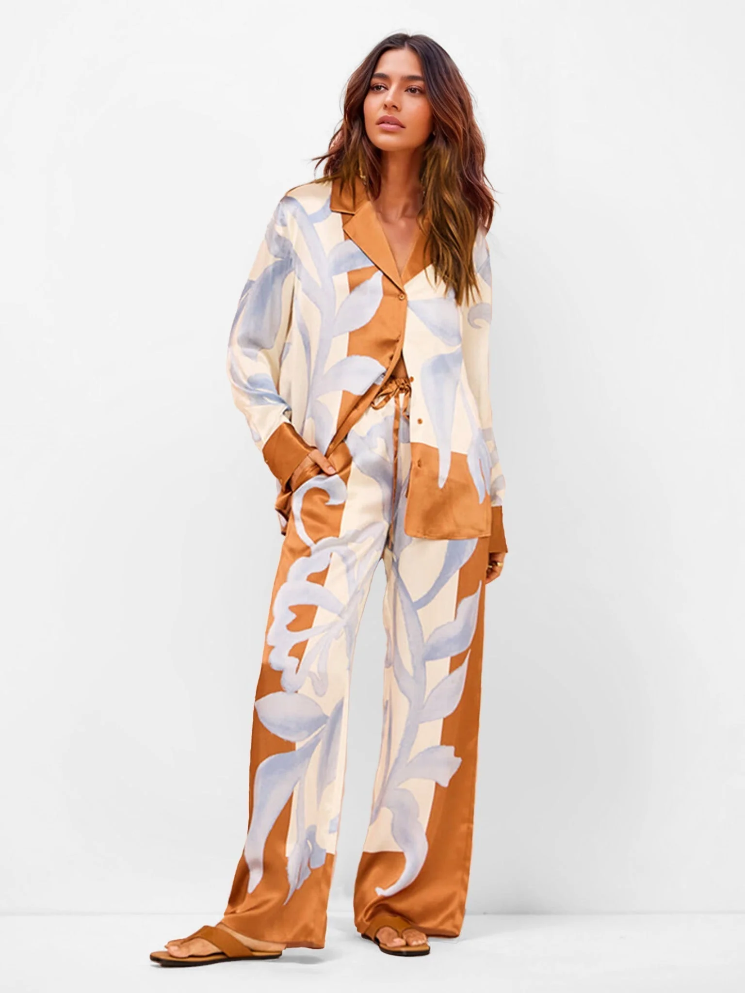 Vollständiges Golden Leaf – Oversized-Hemd und passende Hose - Image 6