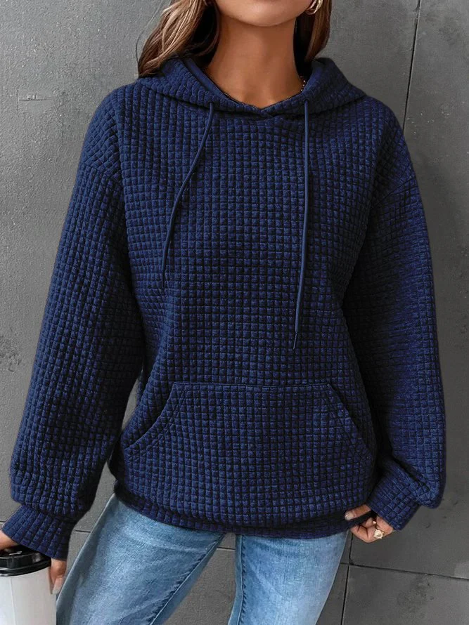 Waffel-Kapuzenpullover mit Kordelzug für Damen - Image 4