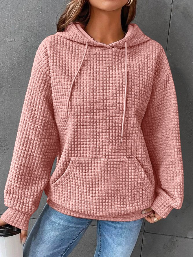 Waffel-Kapuzenpullover mit Kordelzug für Damen - Image 6