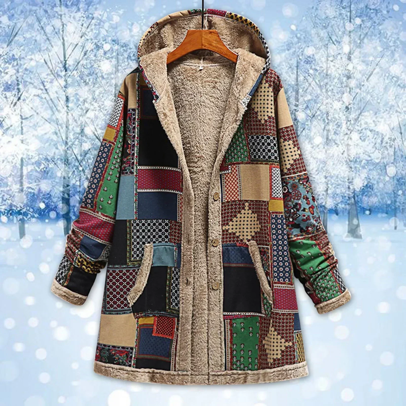 Warme Fleece Jacke für Damen | mit Kapuze - Image 3