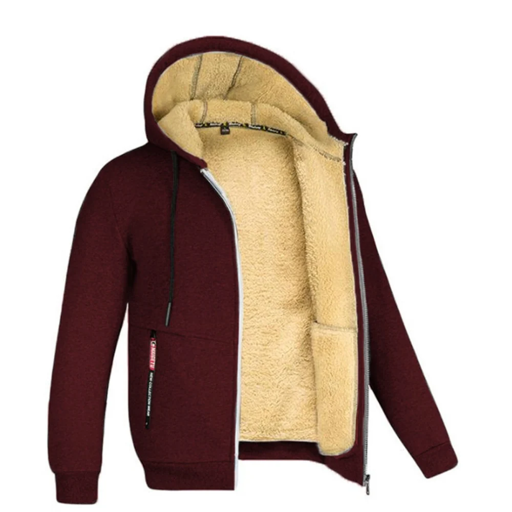 Warme Plüsch-Herren-Kapuzenjacke - Bosse - Image 4