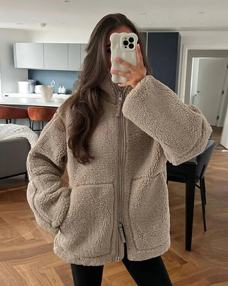 Warme Teddyjacke für Frauen - Pia - Image 3