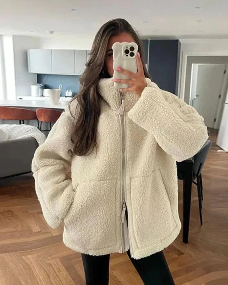 Warme Teddyjacke für Frauen - Pia - Image 4