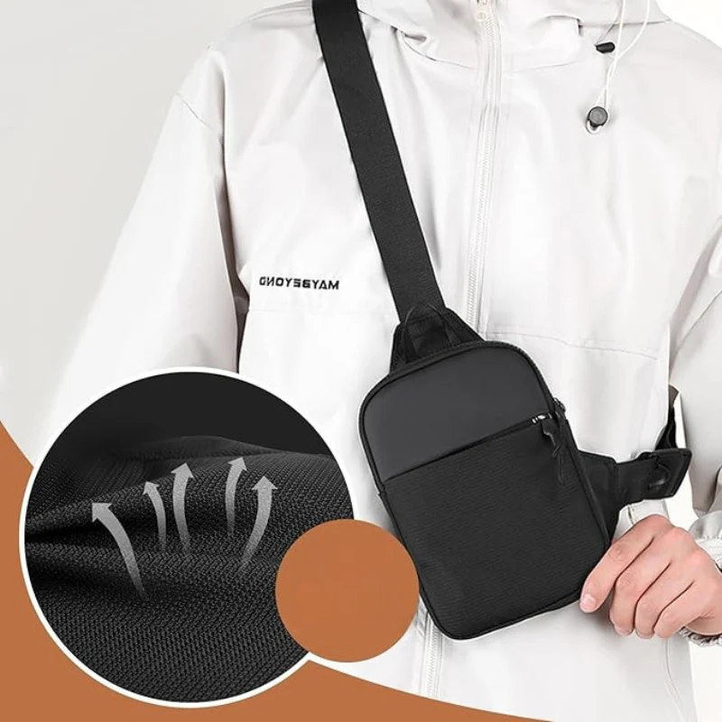 Wasserabweisende Canvas-Umhängetasche – Praktische Crossbody-Tasche für Herren zum Reisen und Wandern, kompakt und mit verstellbarem Tragegurt - Image 4