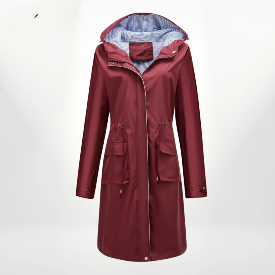 Wasserdichter Trenchcoat Damen Mit Kapuze | Lang Leicht - Image 6