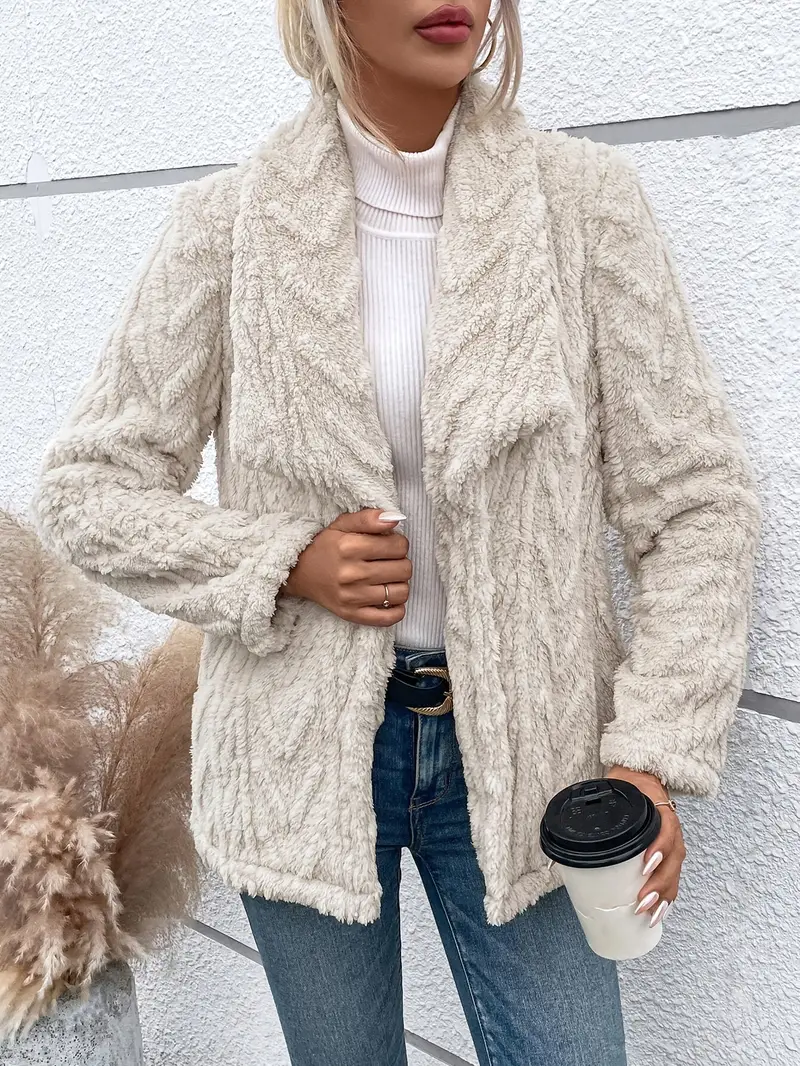 Weiße Fleece Jacke für Damen | Elegante - Image 2