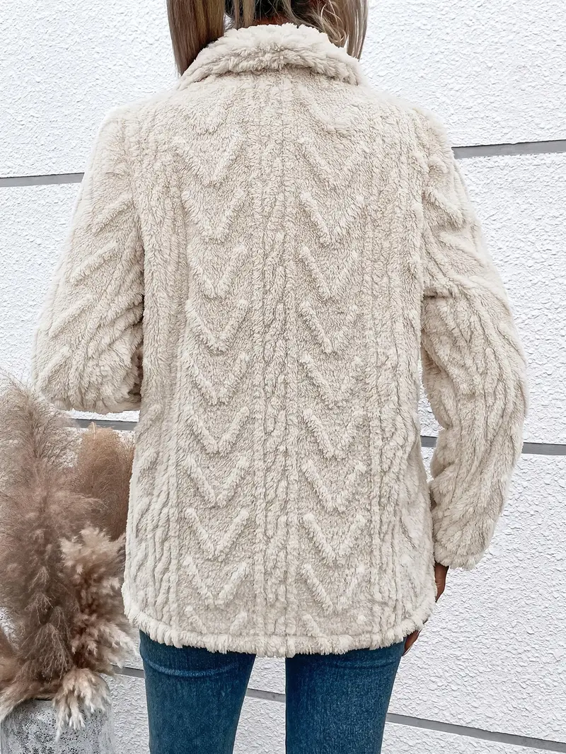 Weiße Fleece Jacke für Damen | Elegante - Image 3