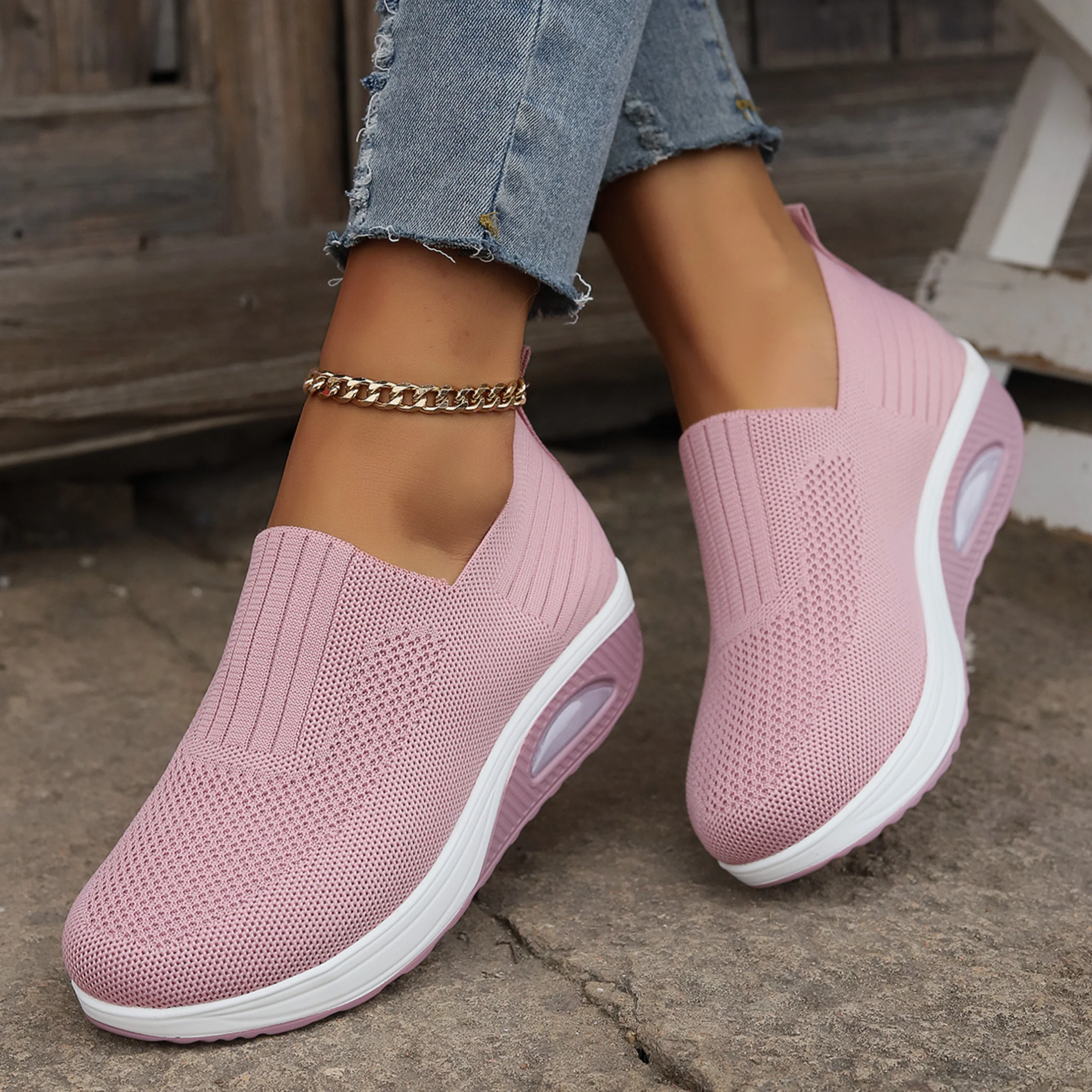 Weiße Sneaker Damen - Bequeme Slip-On-Schuhe für Alltag und Reisen, Stilvoller Komfort - Image 2