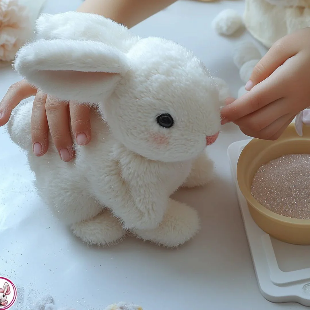 Weiches Plüschhasen-Spielzeug – Kuscheliges Kaninchen-Stofftier mit naturgetreuem Fell zum Schmusen und Spielen. - Image 3