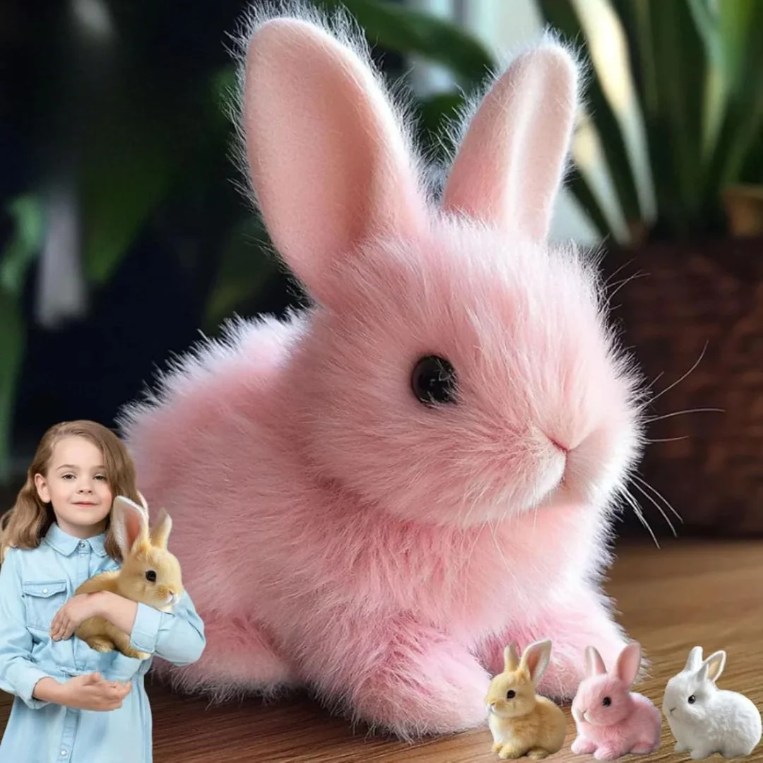 Weiches Plüschhasen-Spielzeug – Kuscheliges Kaninchen-Stofftier mit naturgetreuem Fell zum Schmusen und Spielen. - Image 5