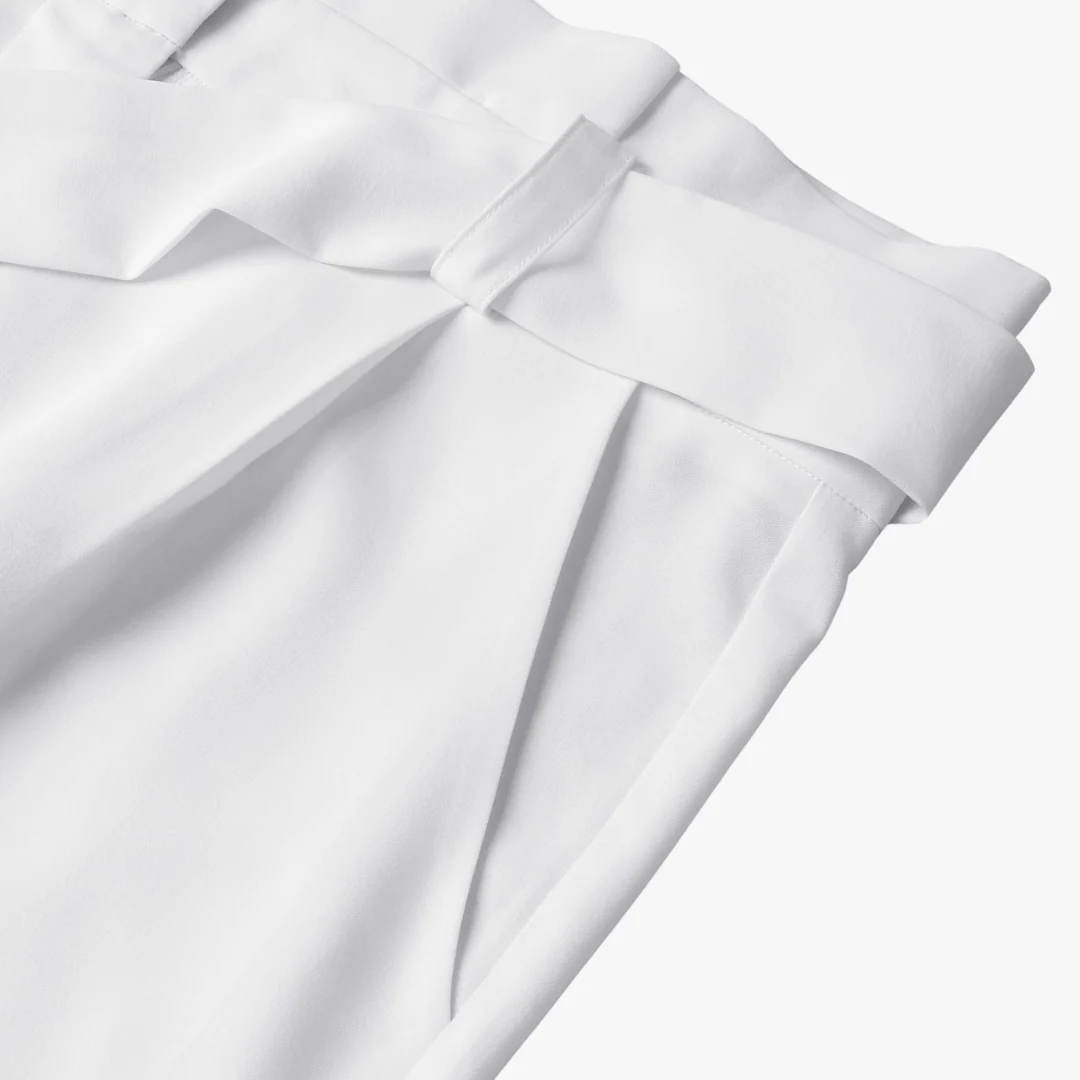 Weite Damen Stoffhose mit Bindegürtel - Image 3