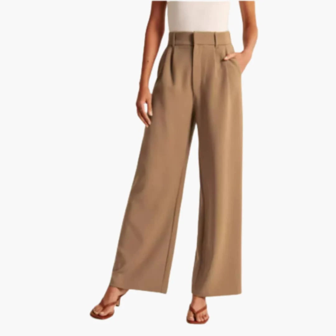 Weite Hosen mit hohem Bund für Damen - Casual Trousers - Image 3