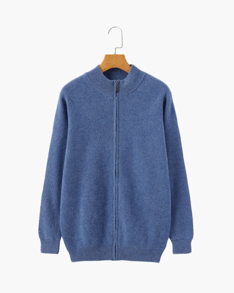 Wesley | Rippenstrick Reißverschluss Kaschmir Strickjacke für Männer - Image 10