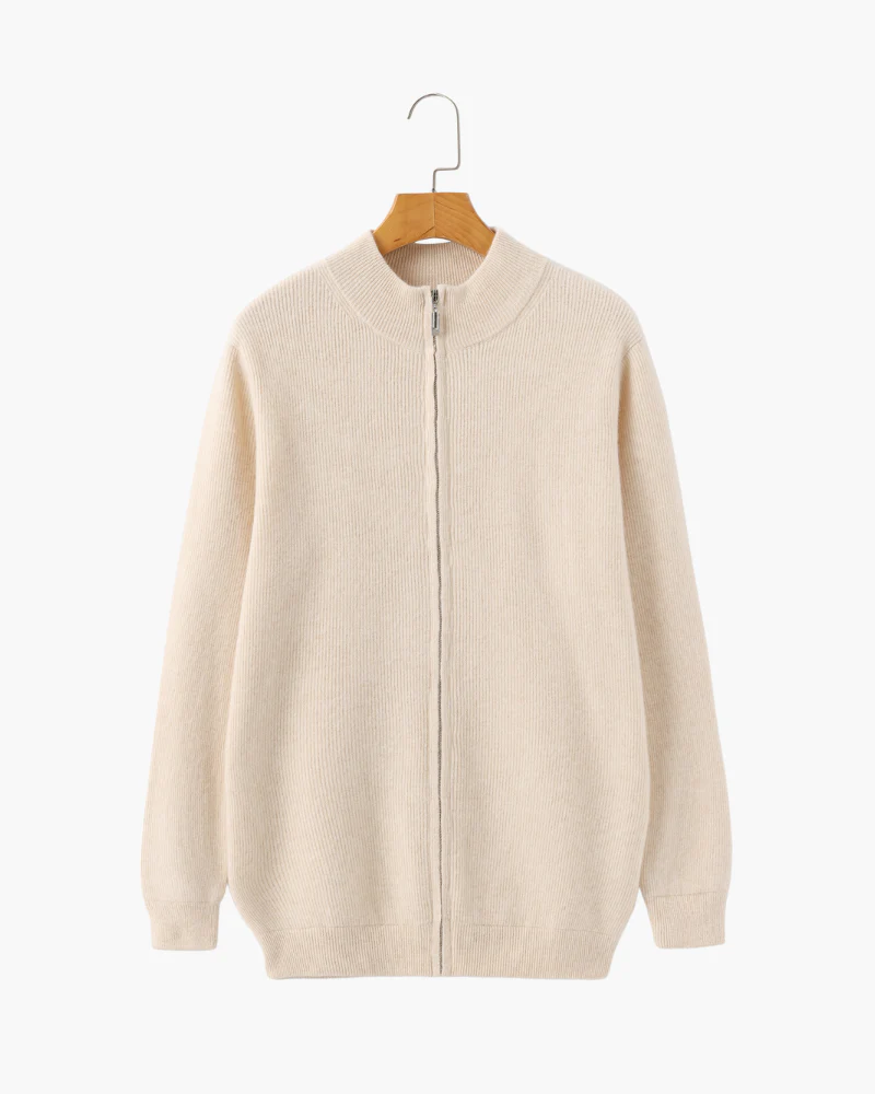 Wesley | Rippenstrick Reißverschluss Kaschmir Strickjacke für Männer - Image 11