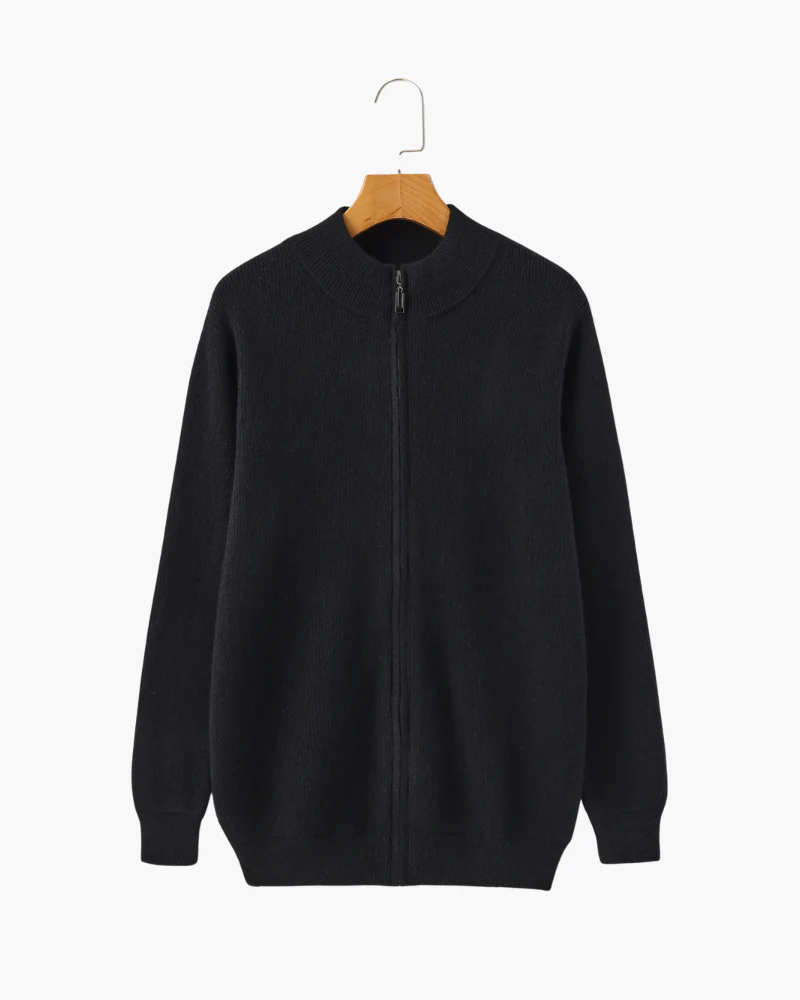 Wesley | Rippenstrick Reißverschluss Kaschmir Strickjacke für Männer - Image 12