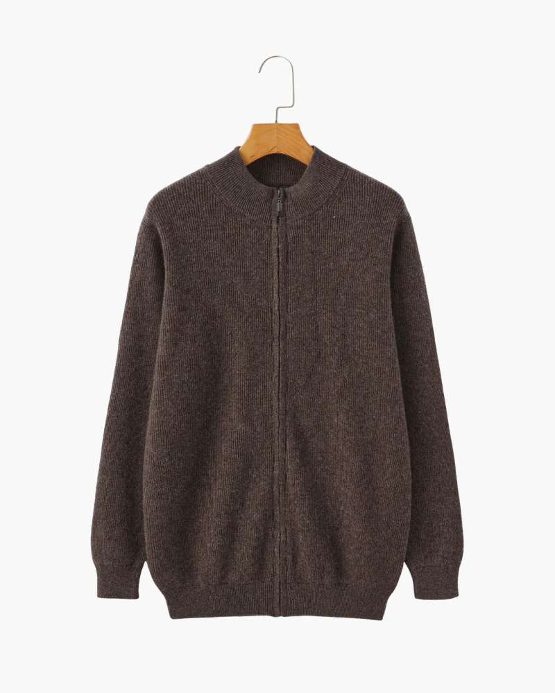 Wesley | Rippenstrick Reißverschluss Kaschmir Strickjacke für Männer - Image 13