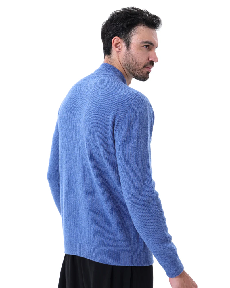 Wesley | Rippenstrick Reißverschluss Kaschmir Strickjacke für Männer - Image 3