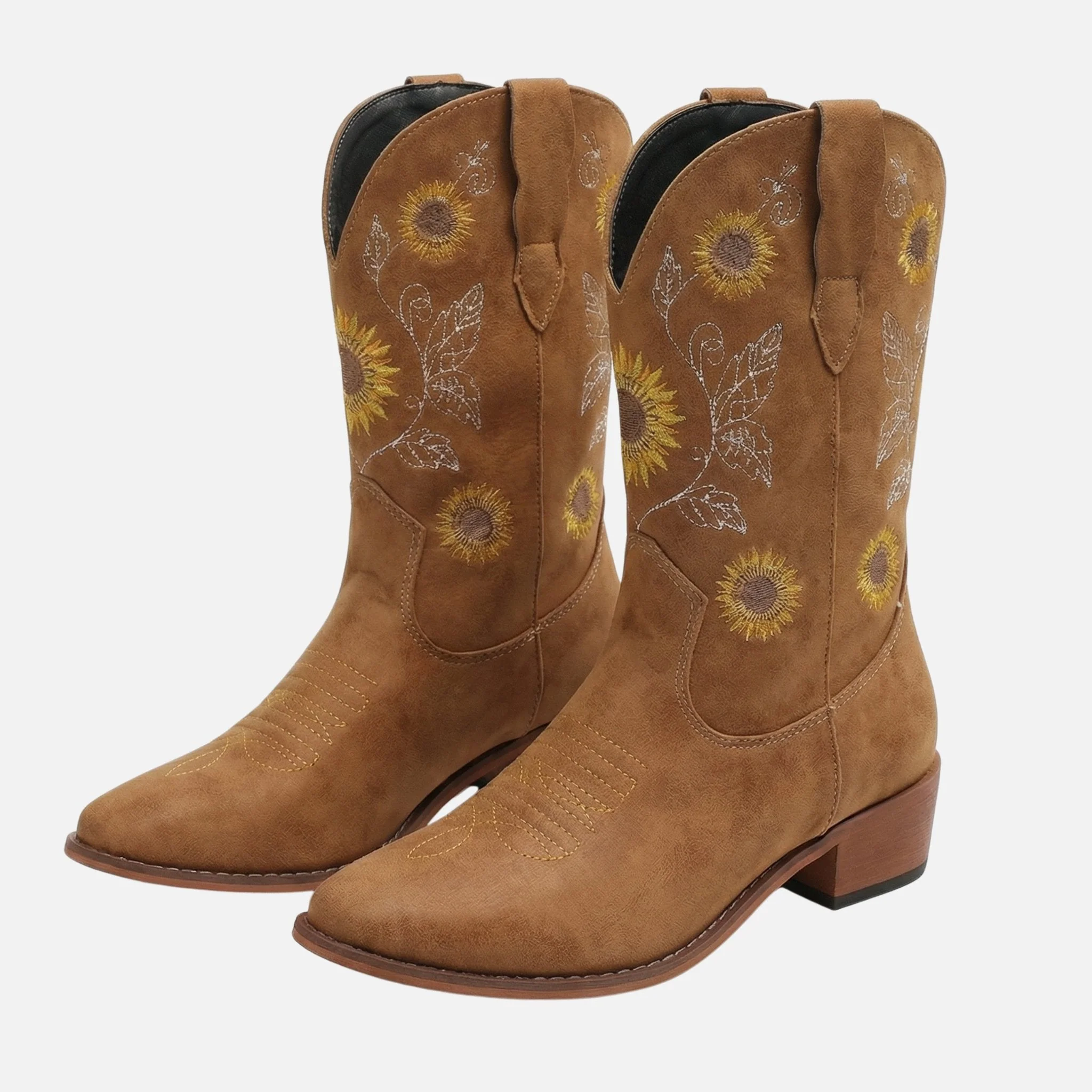 Franziska | Damen Western Wildlederstiefel Blumenstickerei – Bestickte Western Stiefel - Image 9