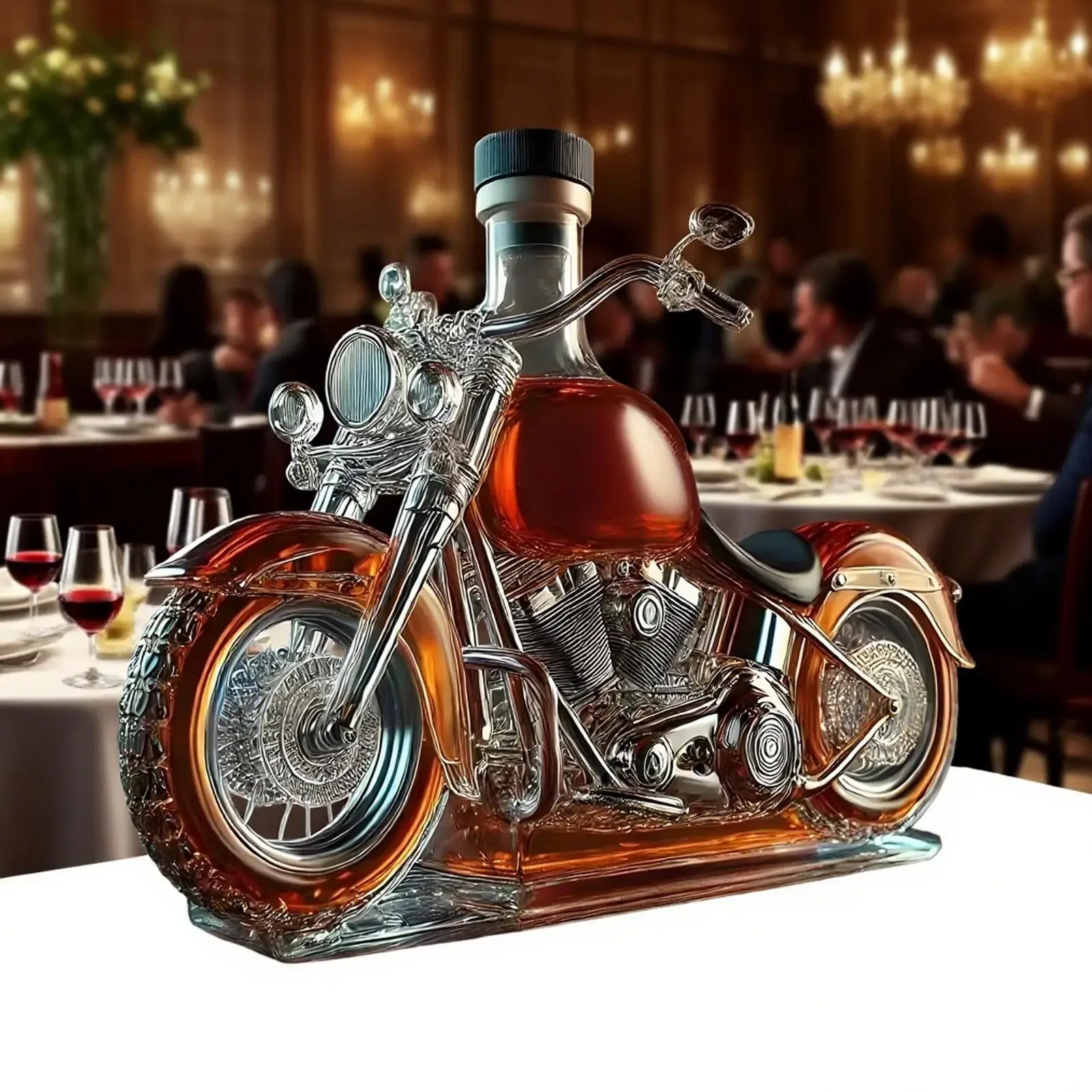 Whiskykaraffe in Form eines Harley-Davidson-Motorrads für die Hausbar - Image 2