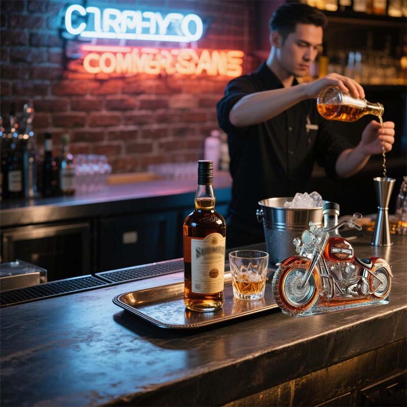 Whiskykaraffe in Form eines Harley-Davidson-Motorrads für die Hausbar - Image 5
