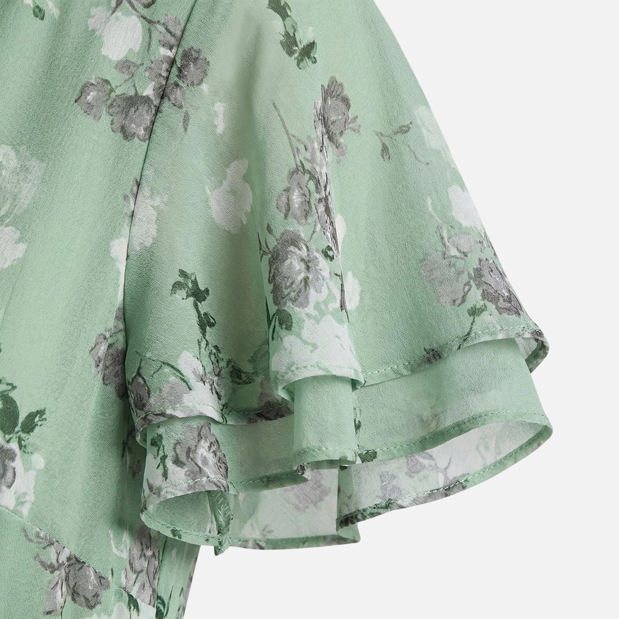 Tanja | Damen Wickel-Maxikleid Chiffon A-Linie V-Ausschnitt – Chiffon Wickel Maxi - Image 6