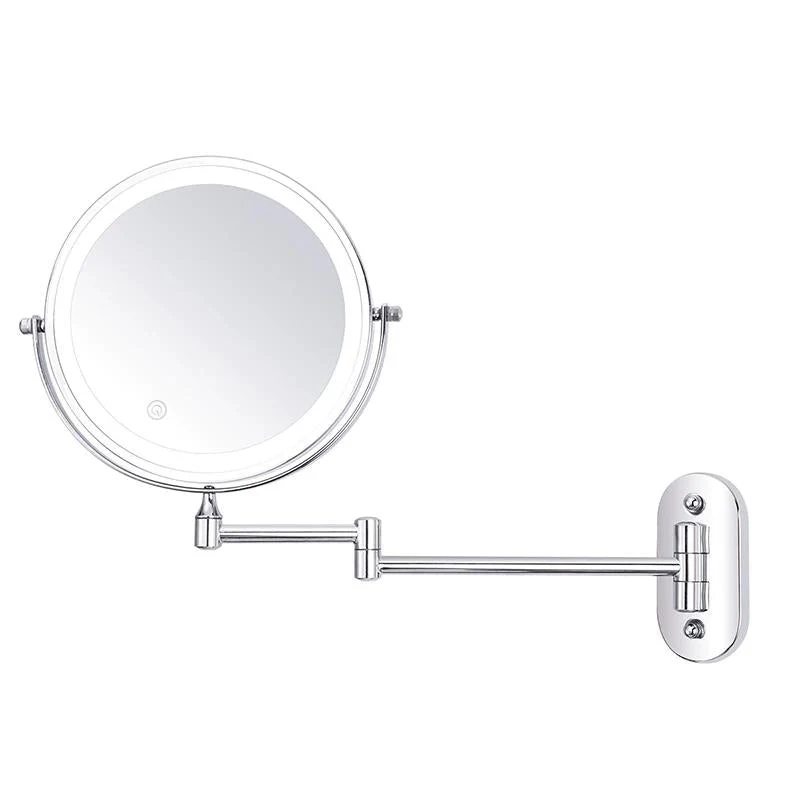 Wiederaufladbarer LED Schminkspiegel mit Vergrößerung und Chrom-Finish – 20 cm Durchmesser, berührungsgesteuertes Licht - Image 6