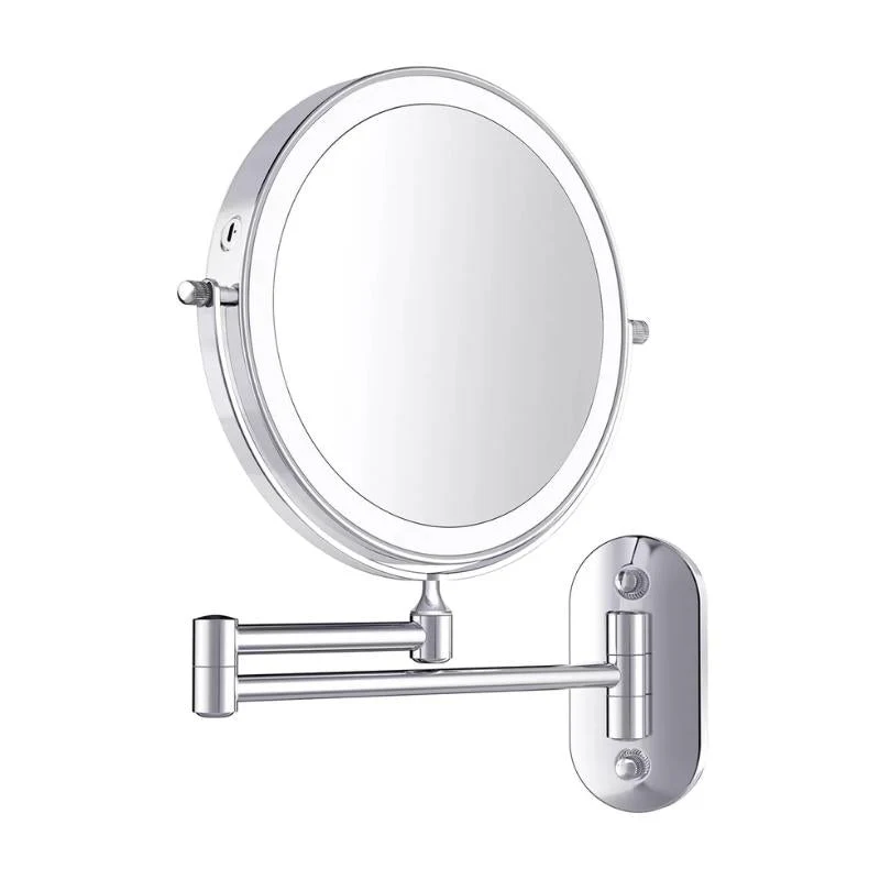 Wiederaufladbarer LED Schminkspiegel mit Vergrößerung und Chrom-Finish – 20 cm Durchmesser, berührungsgesteuertes Licht - Image 7