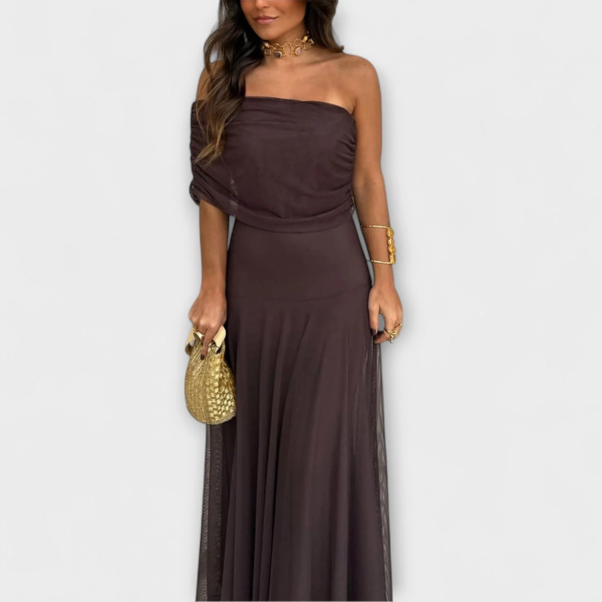 Wiese - Toledo One-Shoulder Mesh Maxi Dress - Image 2