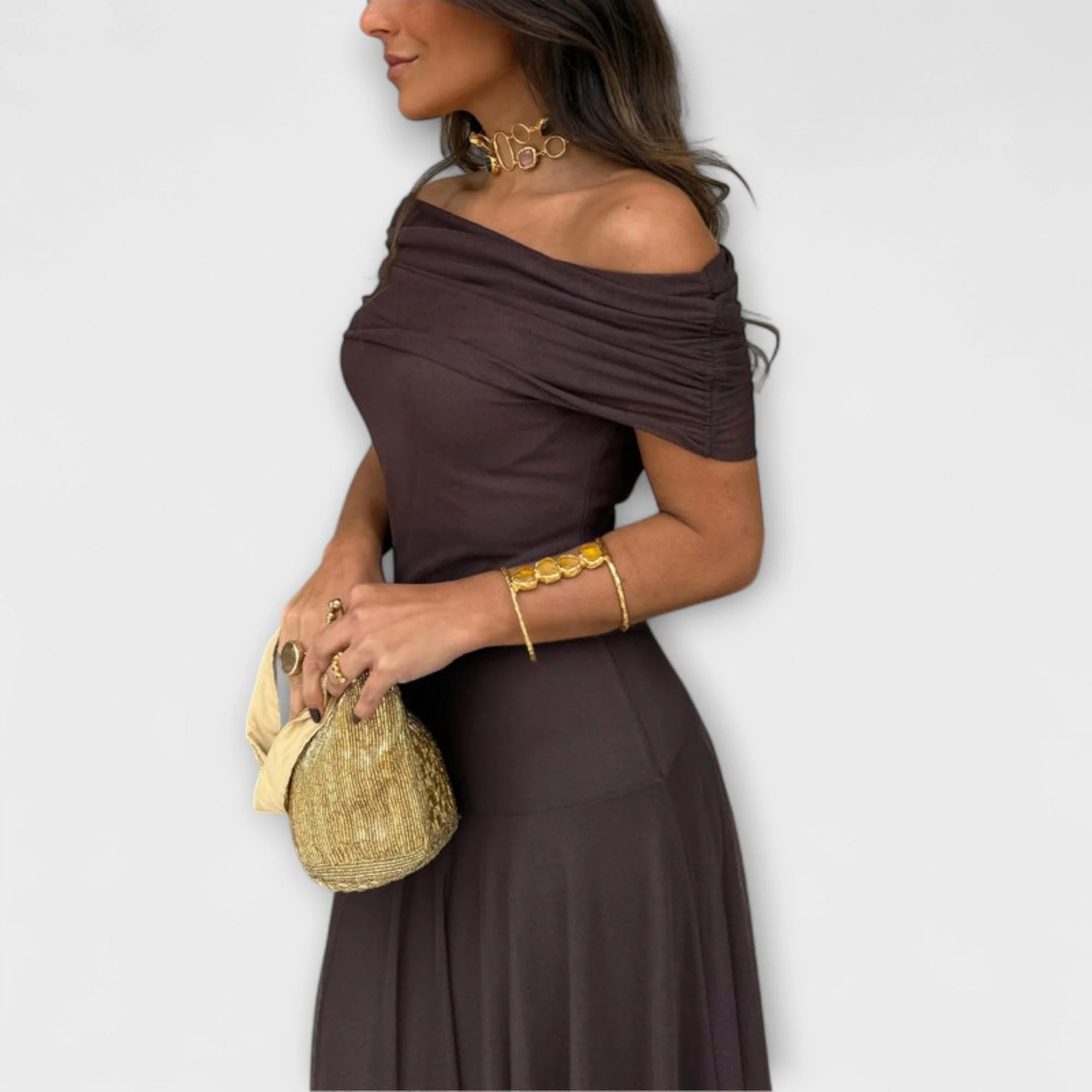 Wiese - Toledo One-Shoulder Mesh Maxi Dress - Image 3