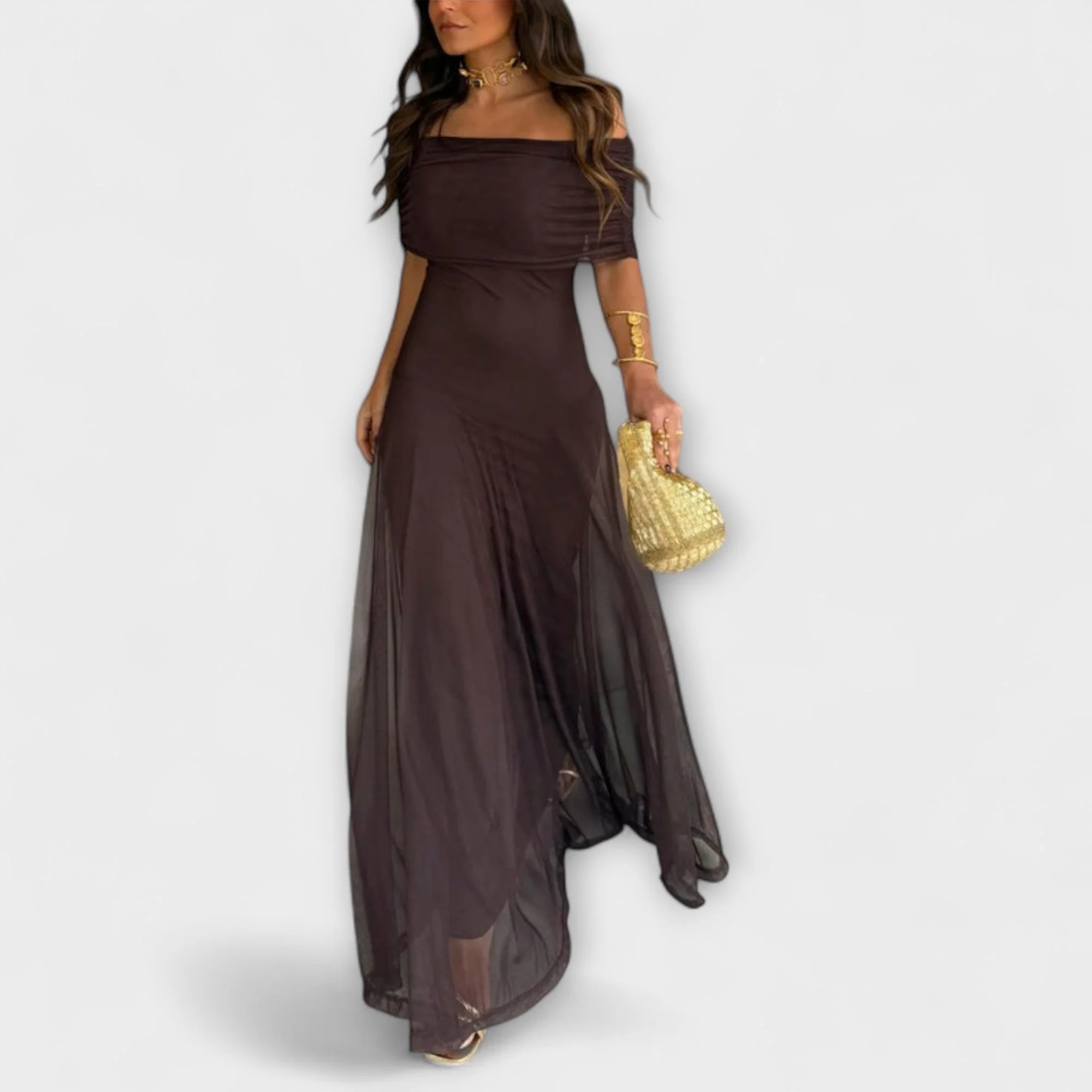 Wiese - Toledo One-Shoulder Mesh Maxi Dress - Image 4
