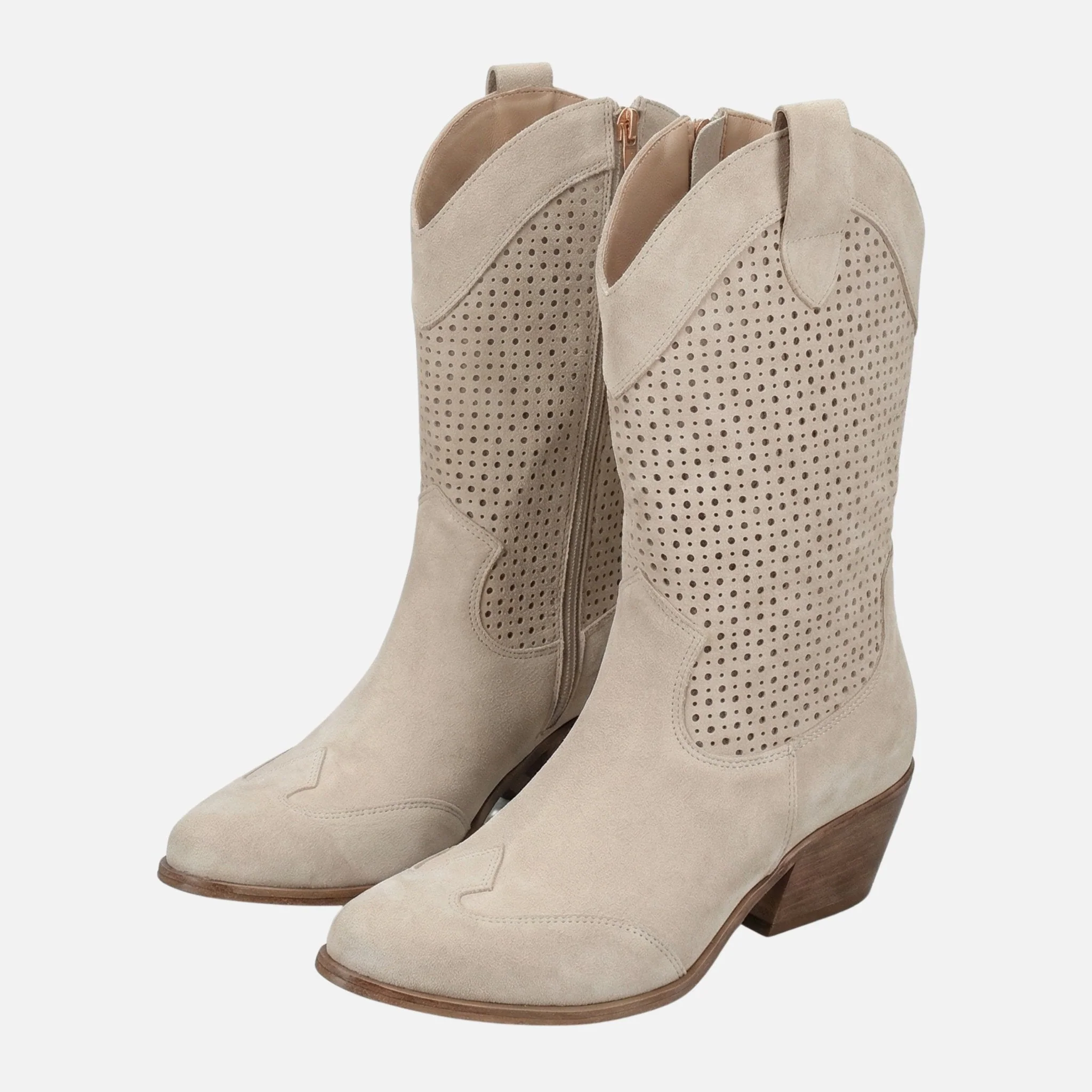 Anna | Damen Wildleder Cowboystiefel Perforierter Schaft – Western Stiefel Damen - Image 10