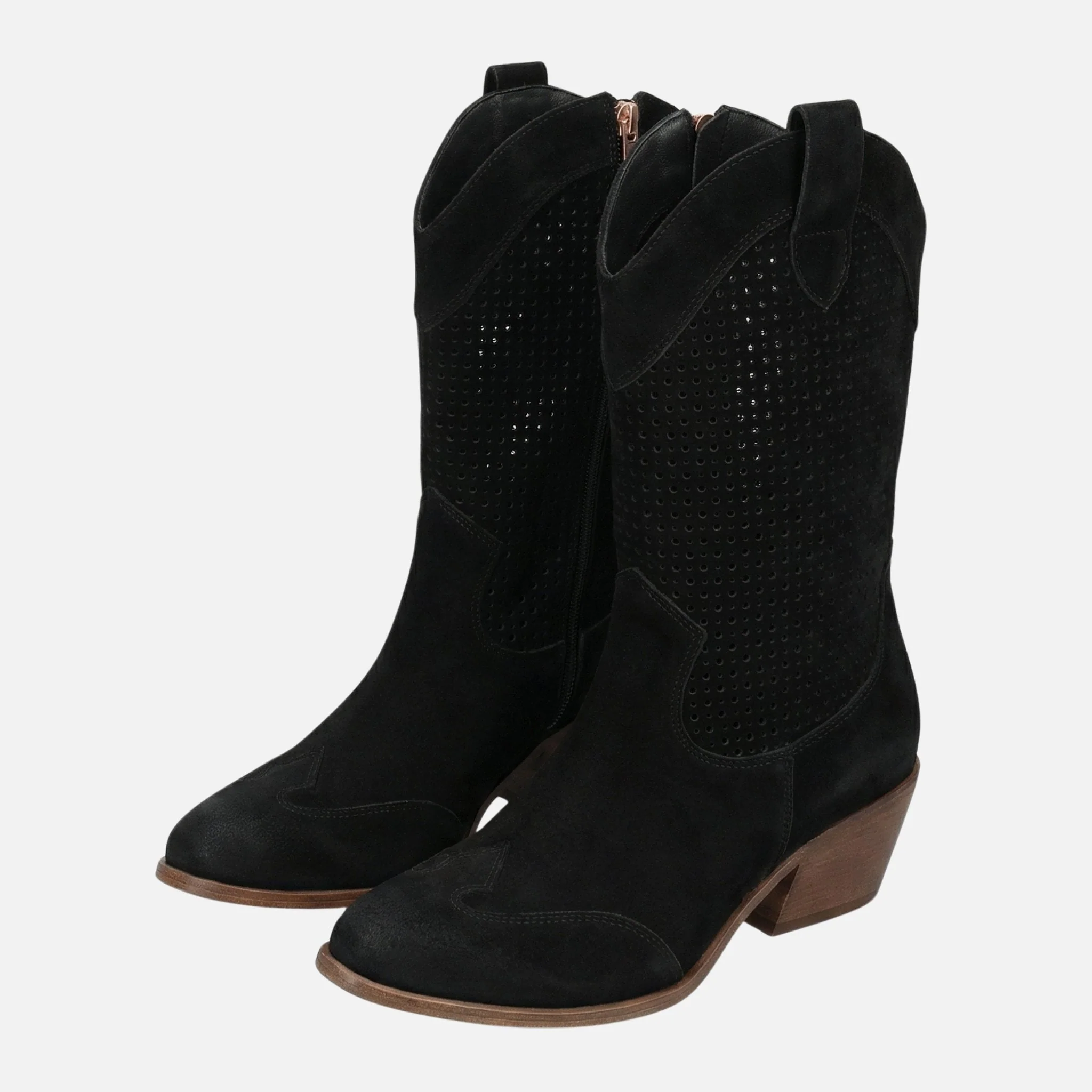 Anna | Damen Wildleder Cowboystiefel Perforierter Schaft – Western Stiefel Damen - Image 7