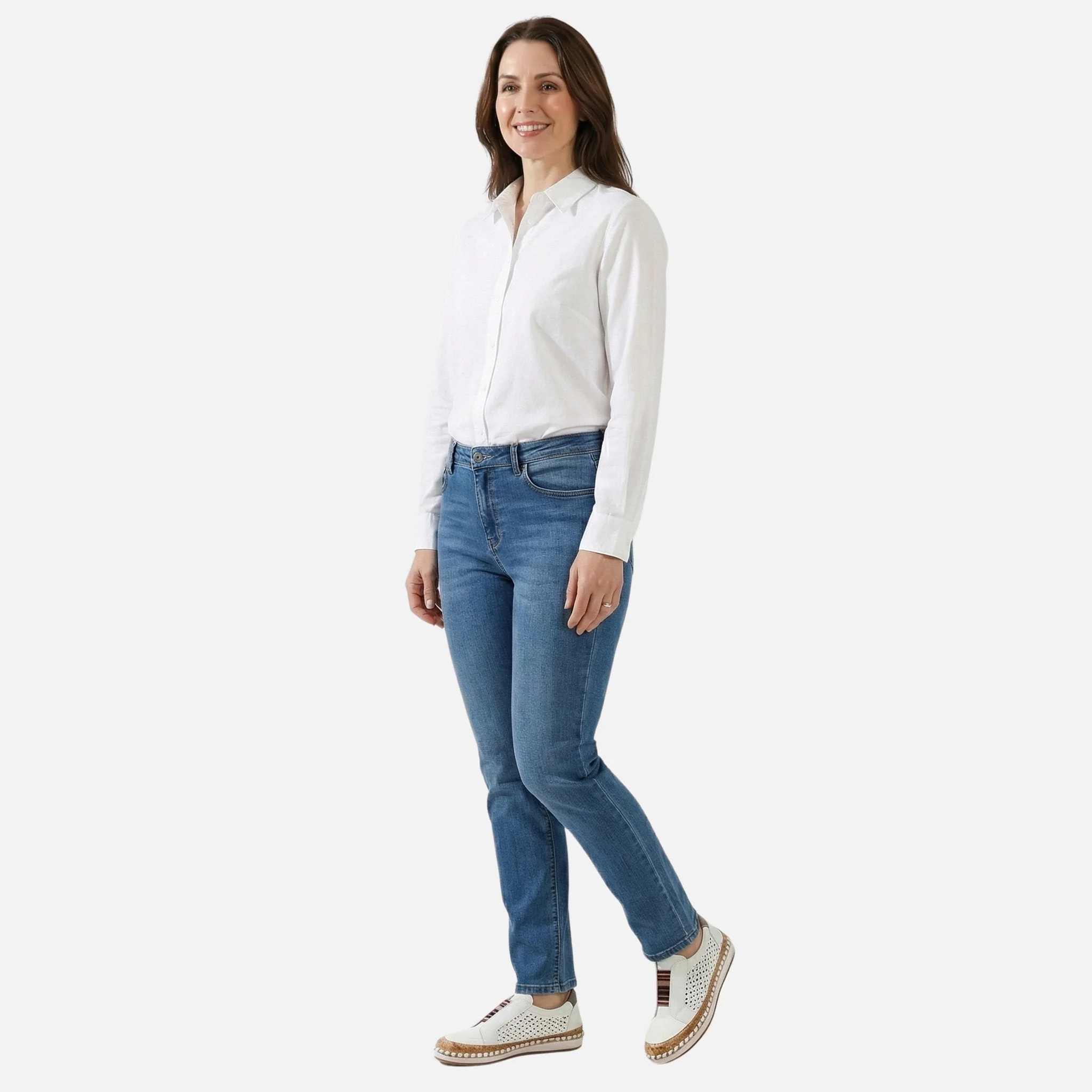 Hanna | Damen Wildleder Slip-On Plateau Sneaker Perforation – Plateau Slip-On