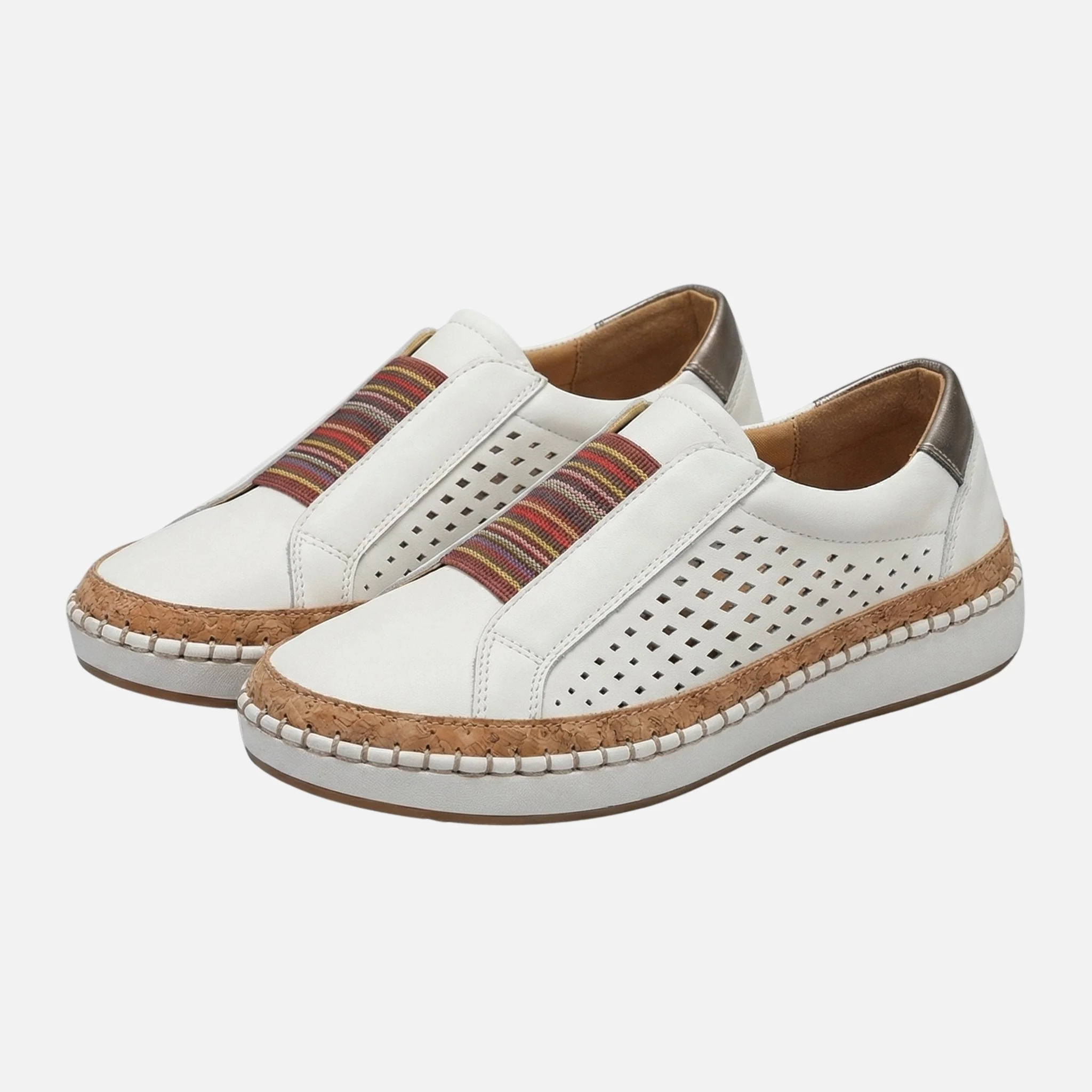 Hanna | Damen Wildleder Slip-On Plateau Sneaker Perforation – Plateau Slip-On - Image 10