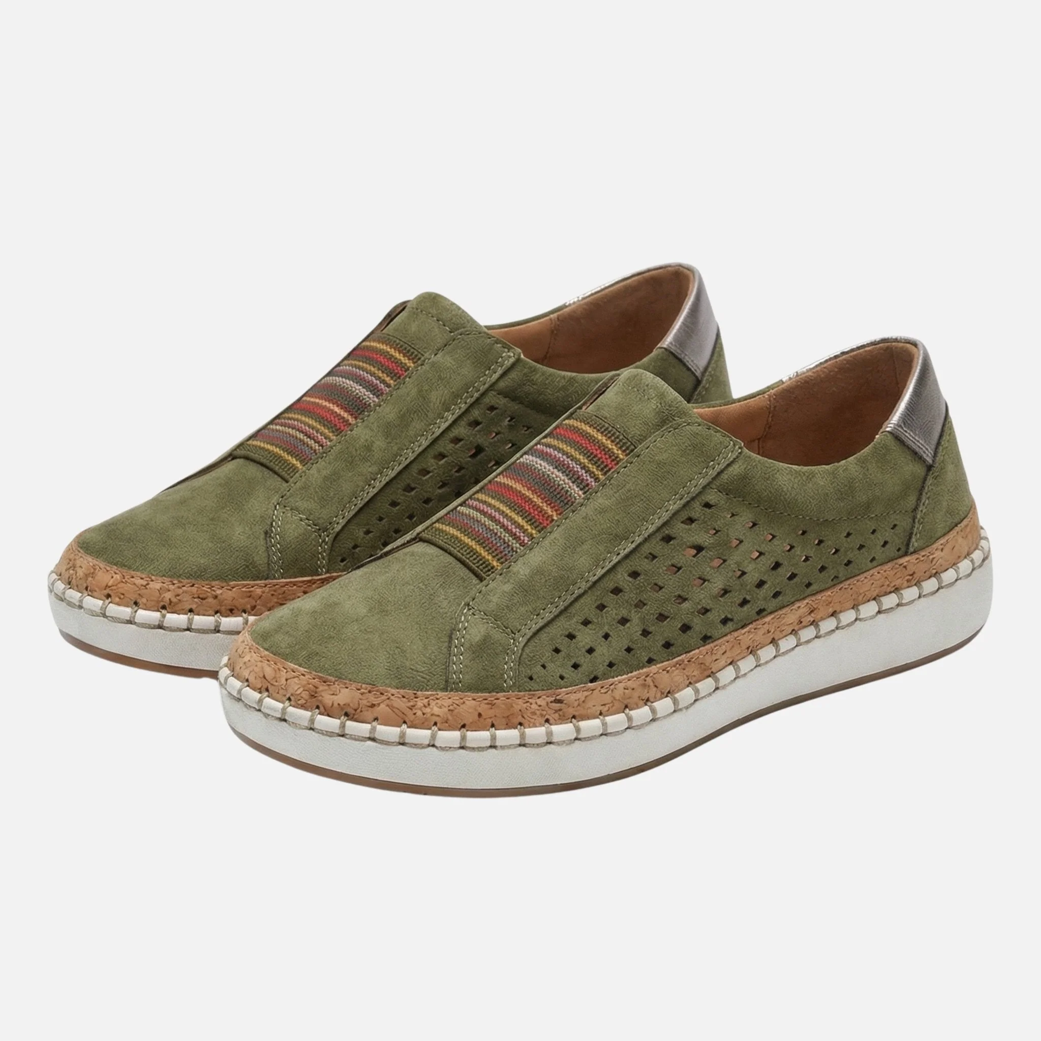 Hanna | Damen Wildleder Slip-On Plateau Sneaker Perforation – Plateau Slip-On - Image 11