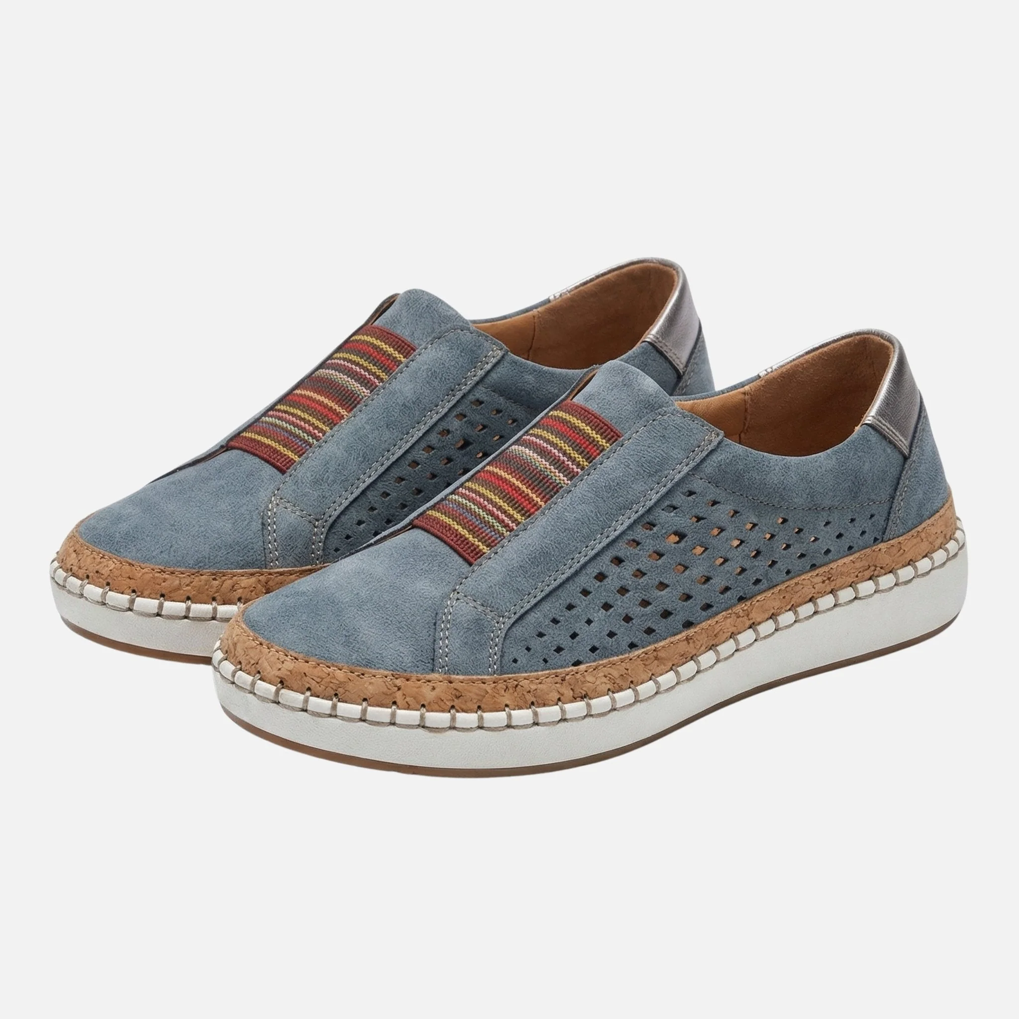Hanna | Damen Wildleder Slip-On Plateau Sneaker Perforation – Plateau Slip-On - Image 9