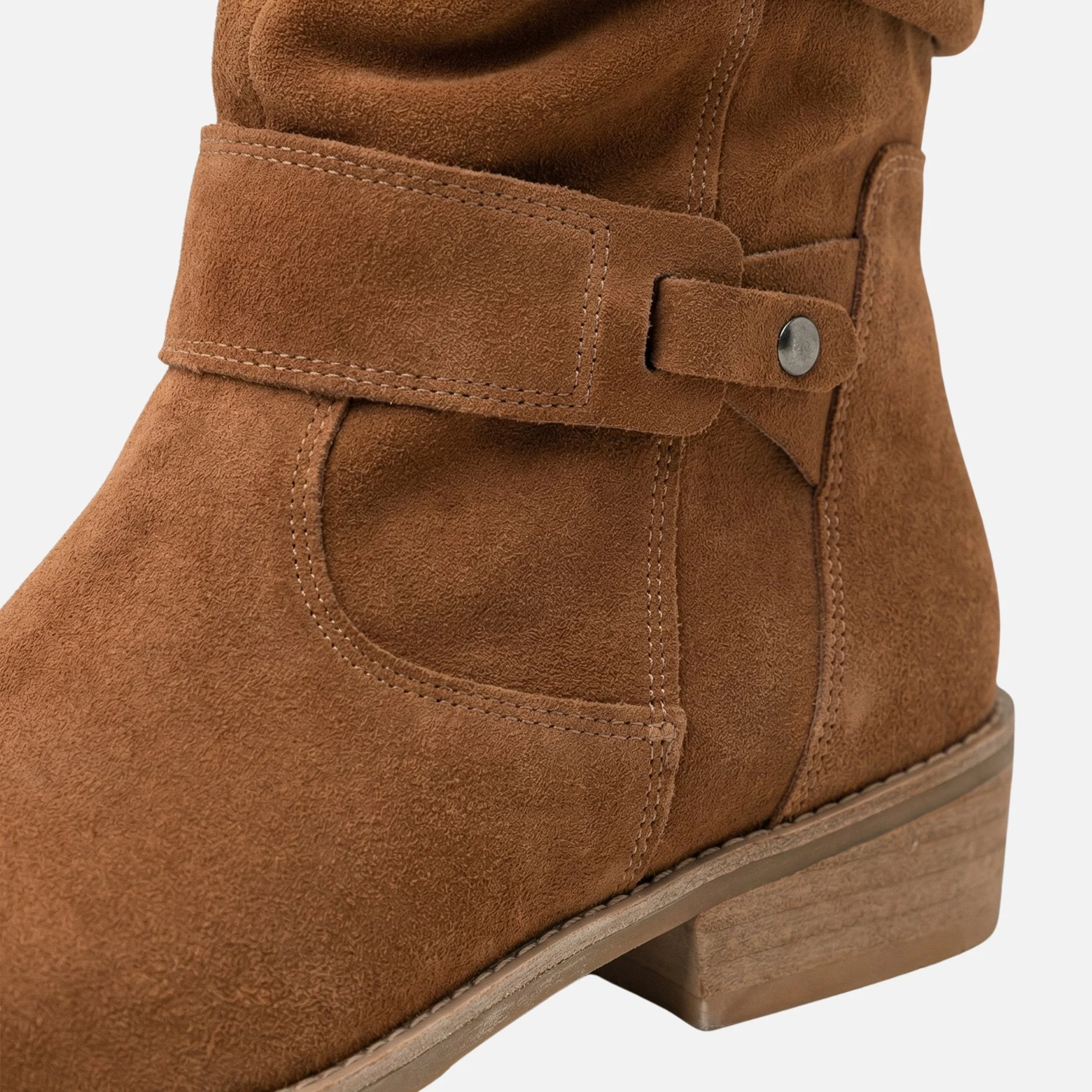 Britta | Damen Wildleder Stiefeletten Lockerer Schaft Riemen – Stiefeletten Wildleder - Image 6