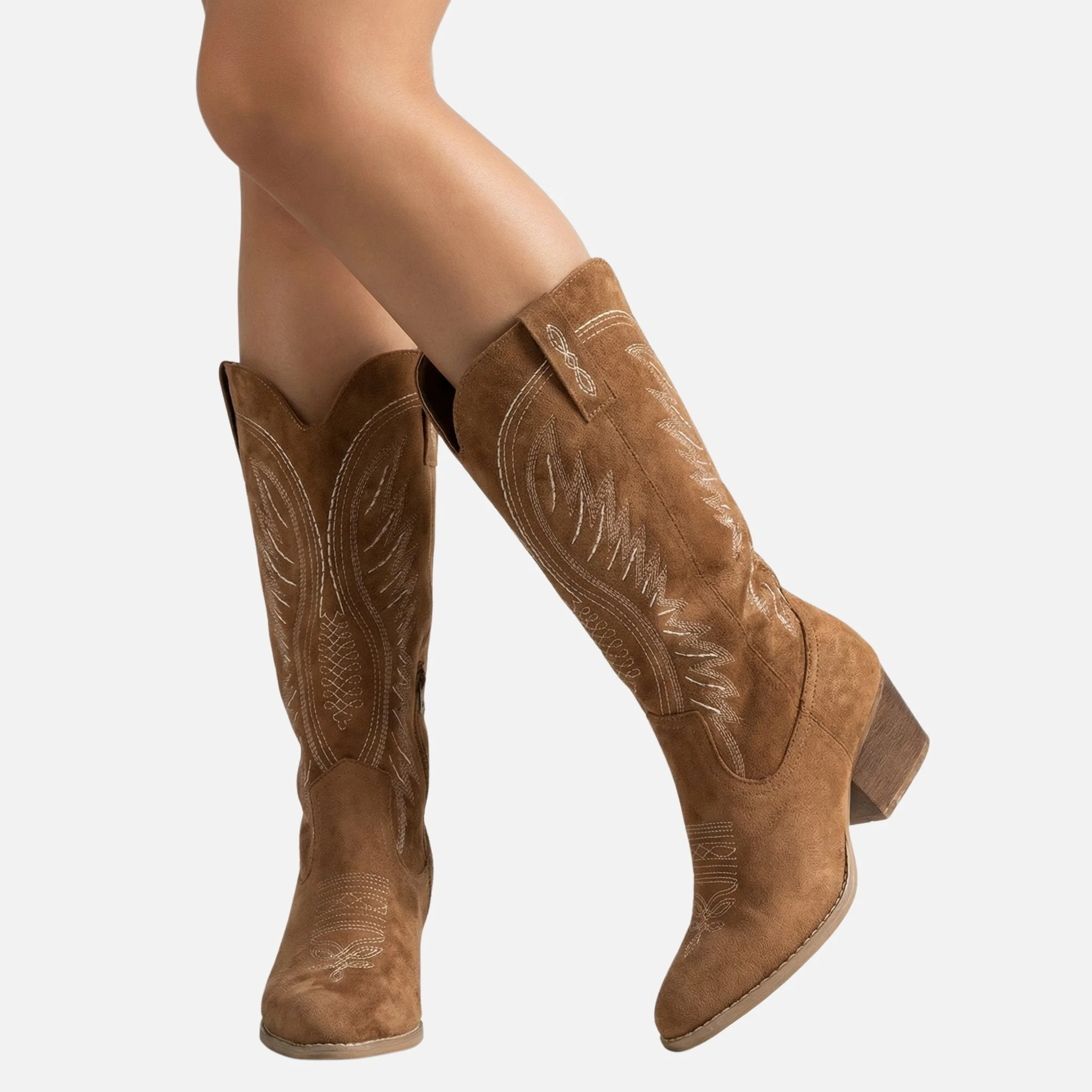 Kathrin | Damen Wildleder Westernstiefel Hoher Schaft – Hohe Western Stiefel Damen - Image 2