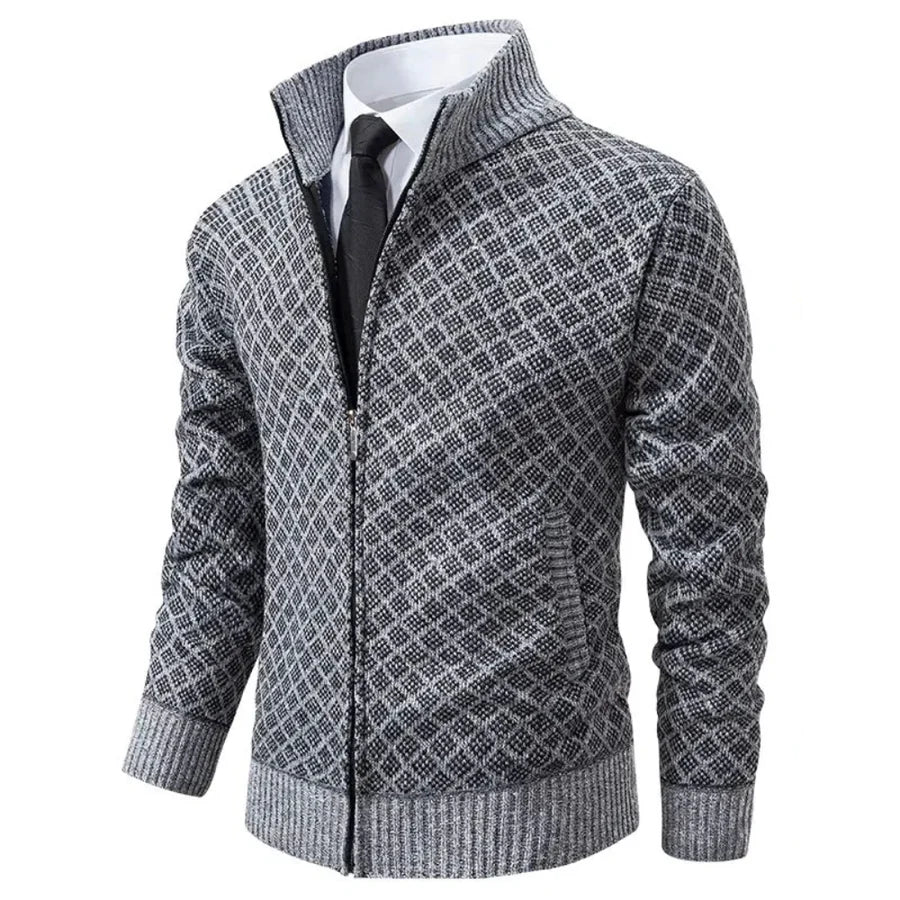 William – Strukturierte Herren Strickjacke mit Reißverschluss - Image 4