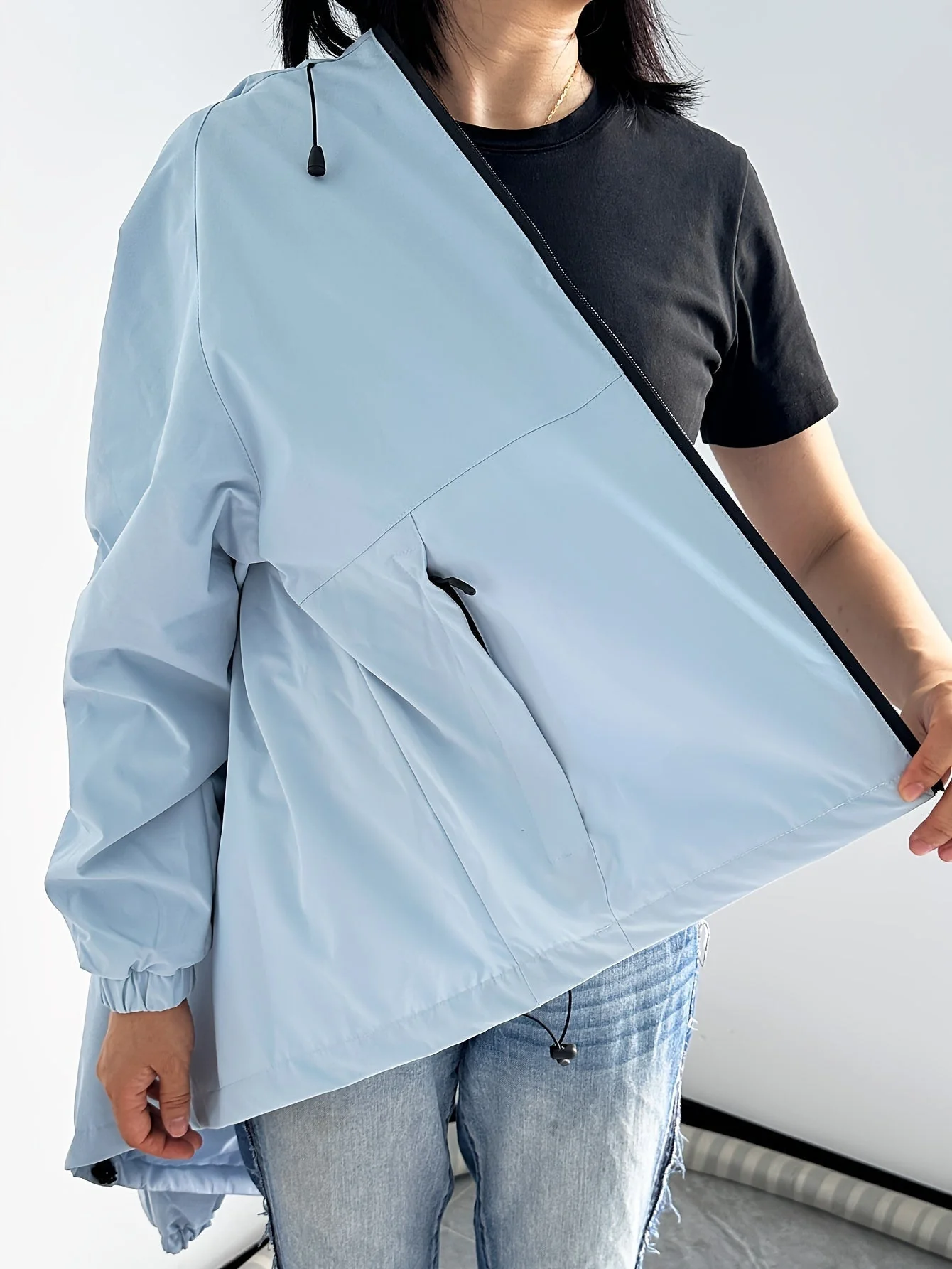 Winddichte Regenjacke mit Kapuze für Damen | Langarm - Image 5