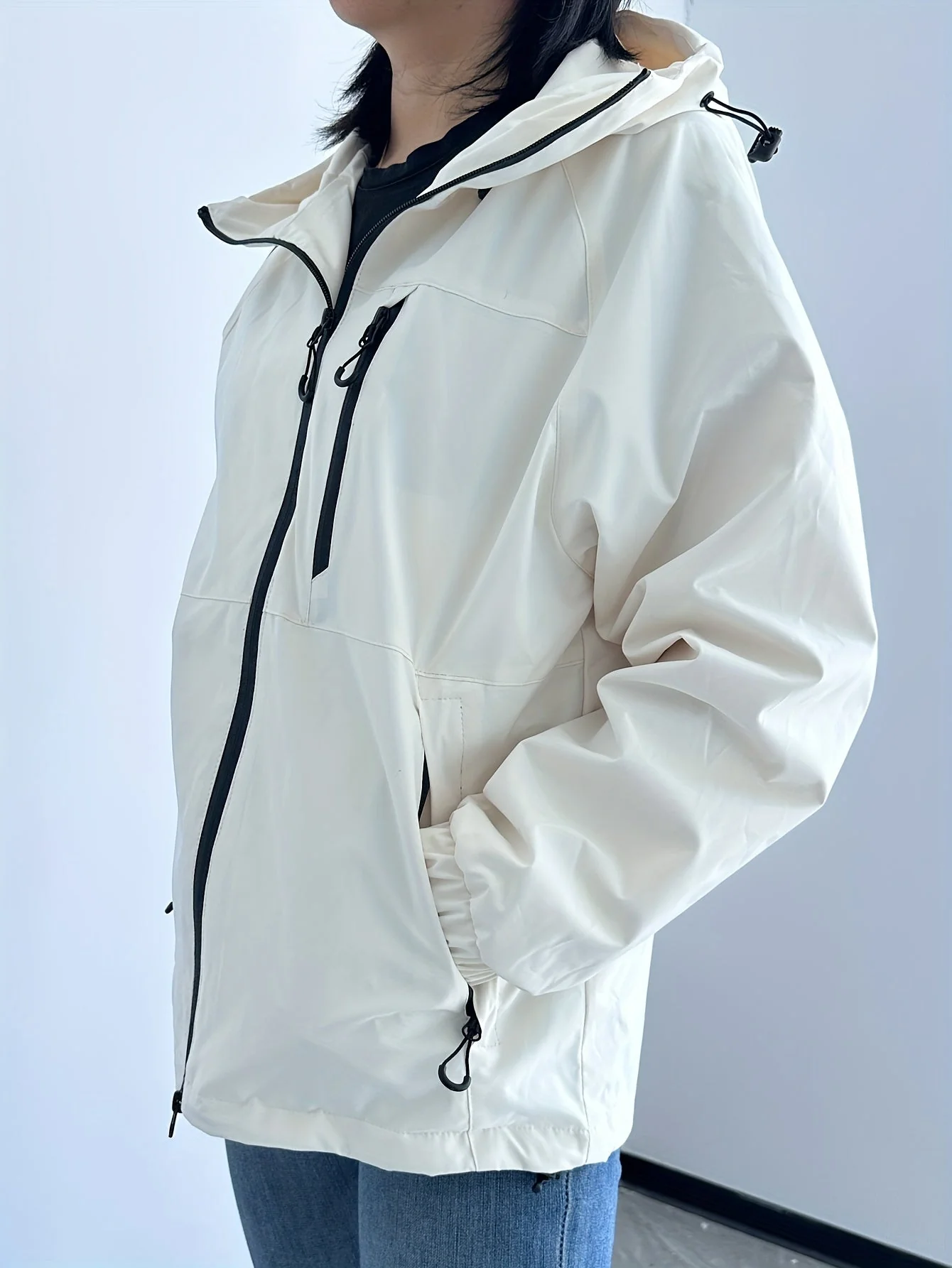 Winddichte Regenjacke mit Kapuze für Damen | Langarm - Image 6