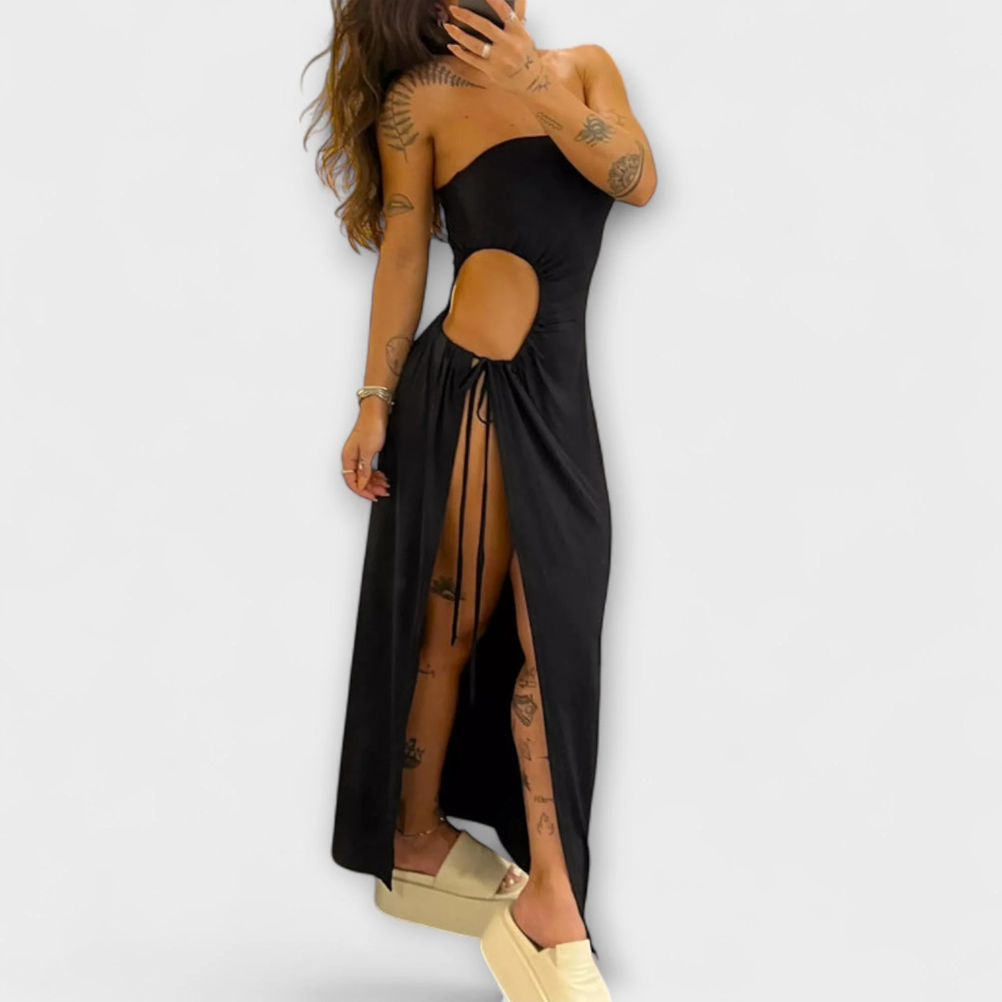 Winona - Bandeau-Tie Bodysuit-Kleid mit Seitenschlitzen - Image 4