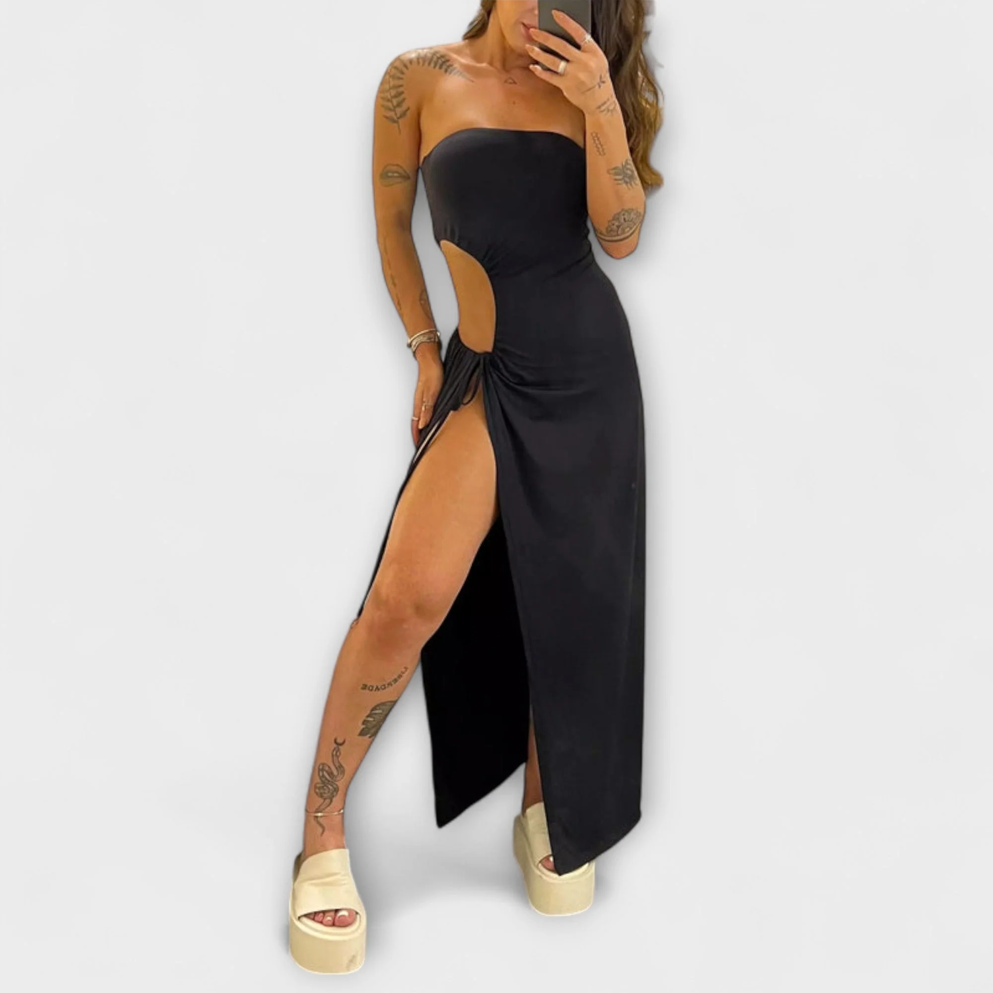 Winona - Bandeau-Tie Bodysuit-Kleid mit Seitenschlitzen - Image 7