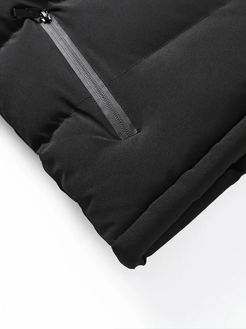Wyatt | Schwarze Ärmellose Herren-Winter-Steppweste mit Reißverschluss - Image 3